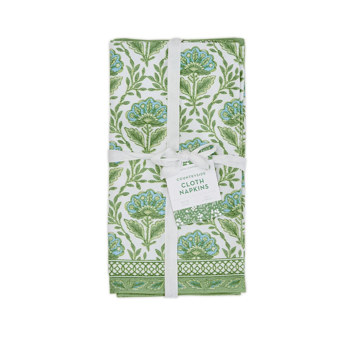 Green Patterned Countryside Cloth Napkins by Two’s Company