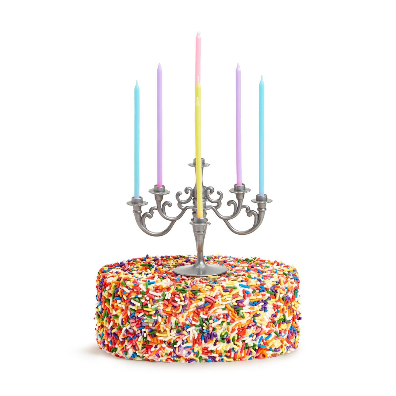 Candelabra Cake Topper With Candles