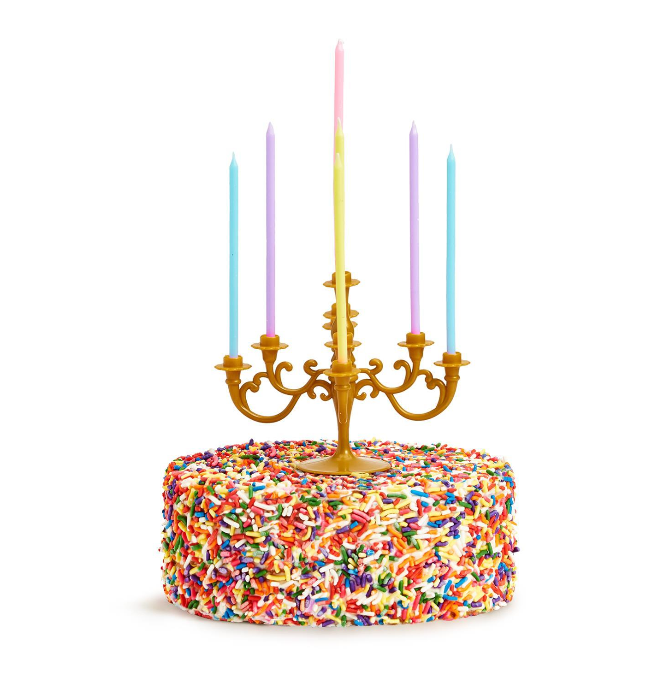 Candelabra Cake Topper With Candles