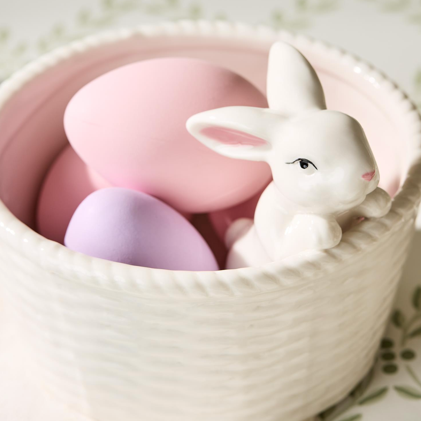 Easter Bunny with Basket Tidbit Dish
