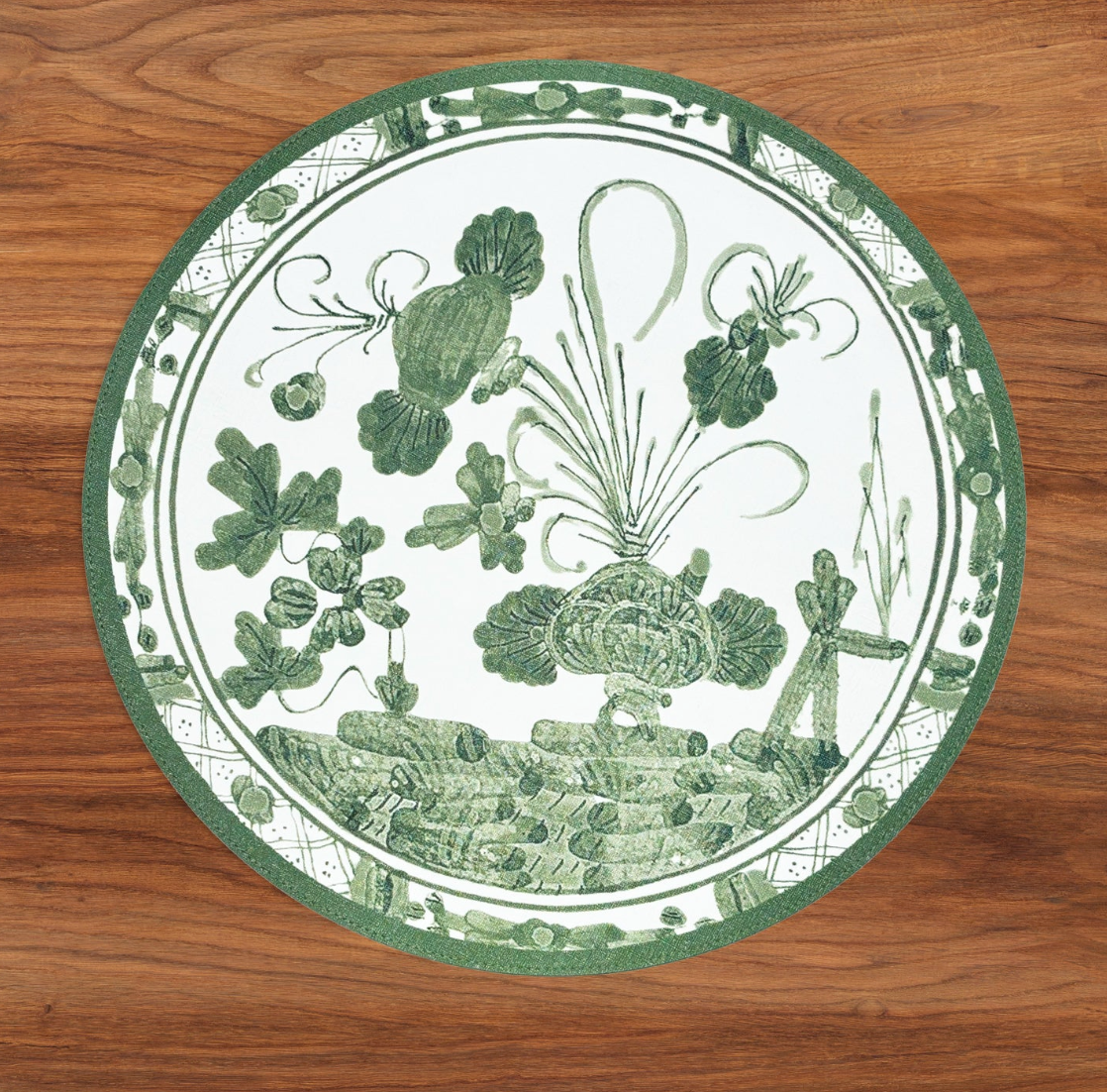 VIDA Faenza and Cheetah Reversible Round Placemats - Set of 4