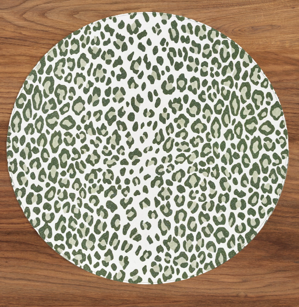 VIDA Faenza and Cheetah Reversible Round Placemats - Set of 4