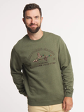 Duck Searcy Heather Sweatshirt in Moss Green By Southern Marsh
