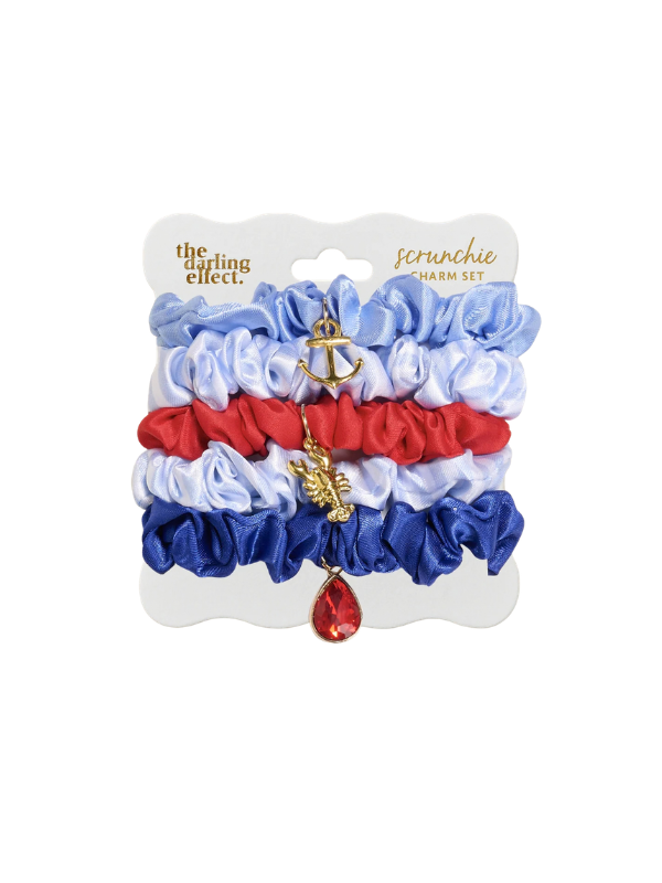 set of 5 by the sea charm scrunchies