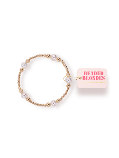 gold and pearl beaded bracelet 