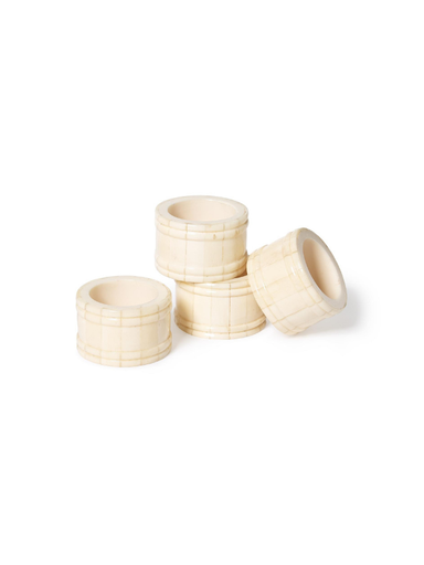 Carved Ivory Bone Napkin Rings