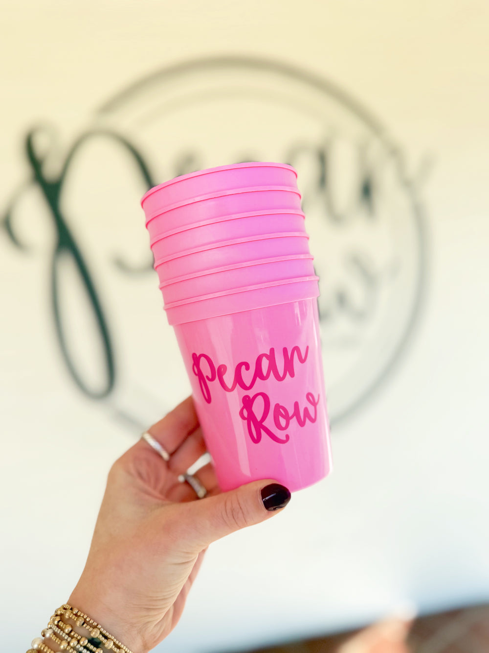 Pink set of 6 Pecan Row cups