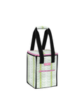 pink and green palm tree cooler with straps