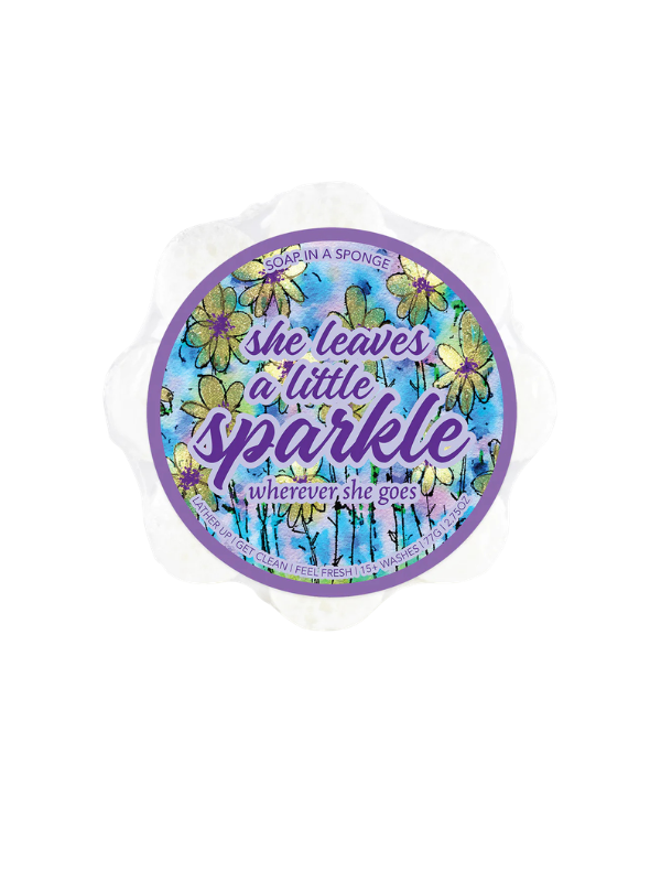 She Leaves a Little Sparkle Shower Flower Sponge gift soap sponge exfoliating 