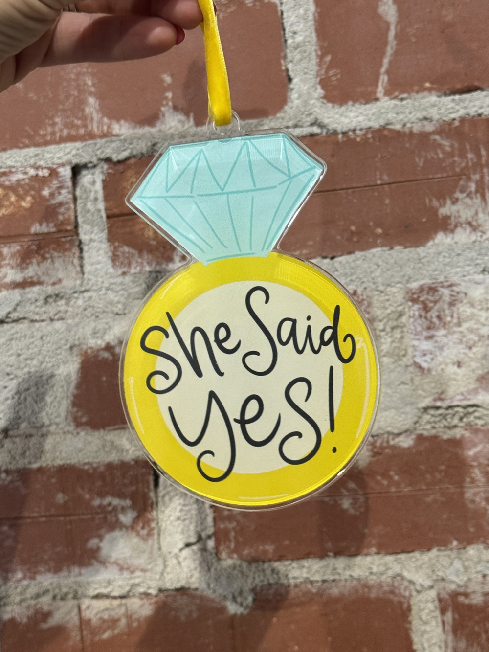 Ring She Said Yes Acrylic Ornament