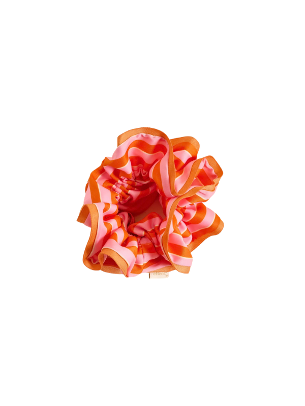 hot pink and orange oversized scrunchie