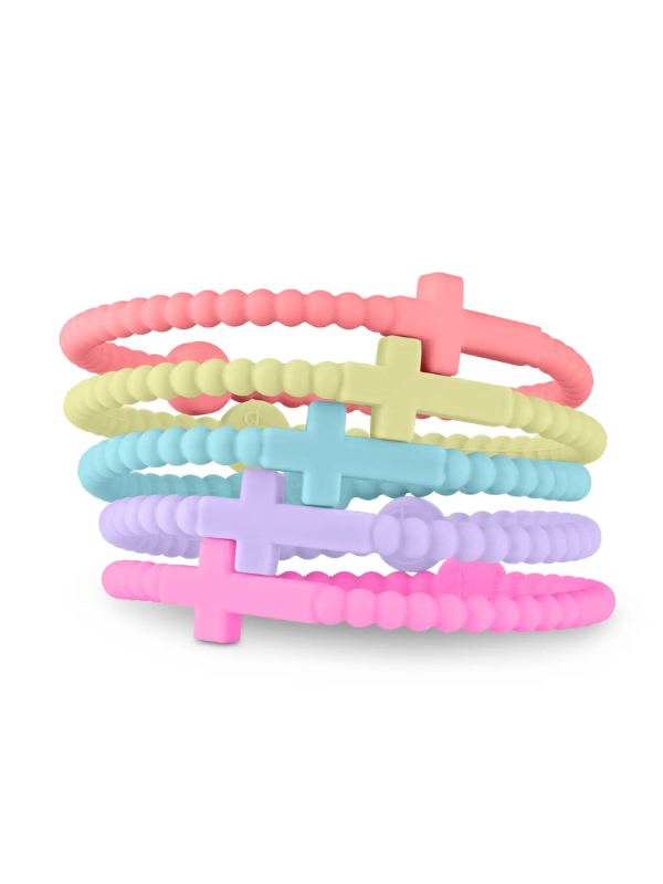 Pack of 5 silicone cross bracelets