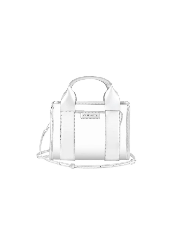 silver and clear stadium purse