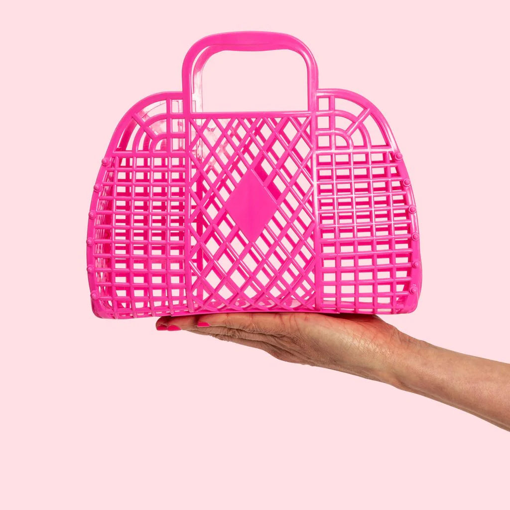 Small Berry Pink Retro Sun Jellies Basket