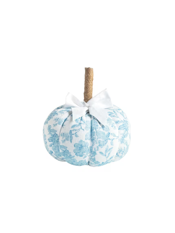 Small Blue and white Patterned Pumpkin By Mudpie