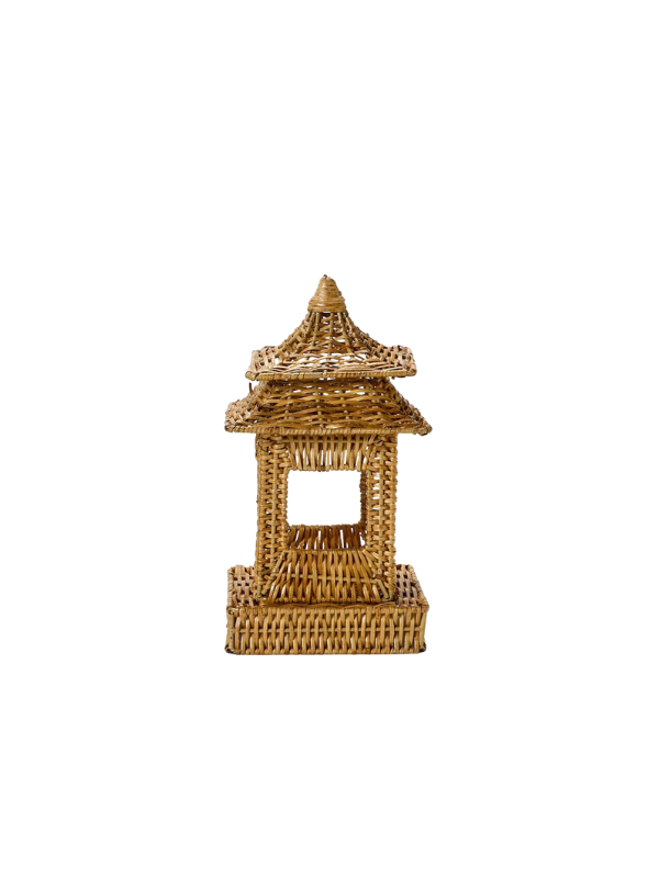 Small Pagodas Rattan Lantern by two's company