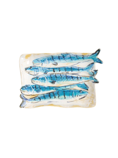 Small Sardine Plate fish chic decor fisherman coastal aesthetic 