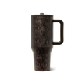 Snakeskine print stainless steel cup with a handle