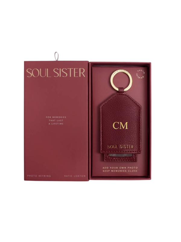 Soul Sister Boxed slide Photo Keychain in Cherry By Katie Loxton