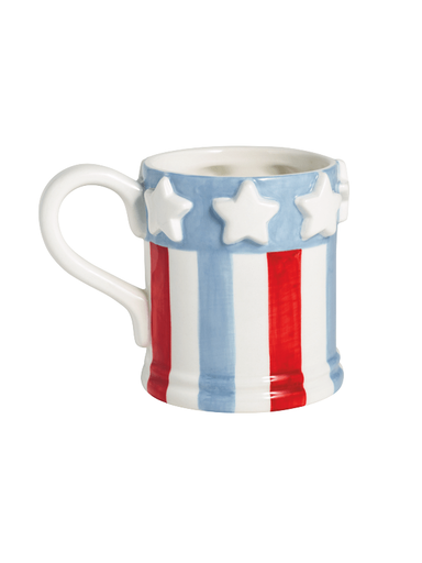 Star red white blue striped patriotic mug american detail design