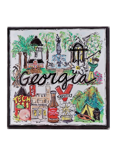 State of Georgia Icon Magnet Arch UGA Bulldogs refrigerator 