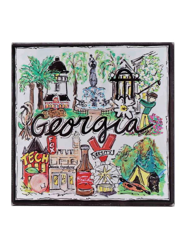 State of Georgia Icon Magnet Arch UGA Bulldogs refrigerator 