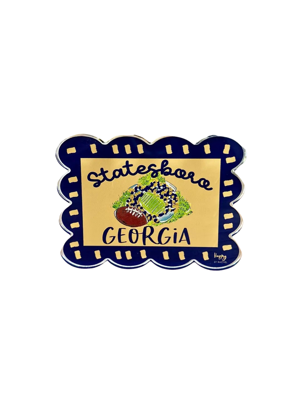 Statesboro Acrylic Scallop Stadium Magnet eagles gata