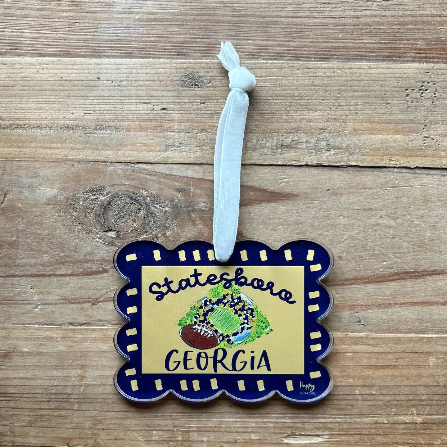 Statesboro Acrylic Scallop Stadium Ornament eagles
