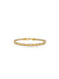 Gold and silver bracelet on a white background