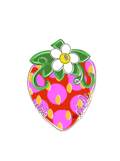 Strawberry velcro attachment for DK Designs door hanger