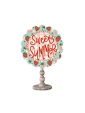 Strawberry Sweet Summer Gingham Topper red