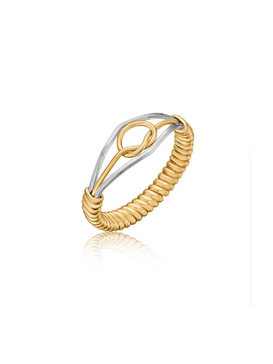 Silver and gold wire stronger together ring by Ronaldo, a timeless piece that can be worn for years to come
