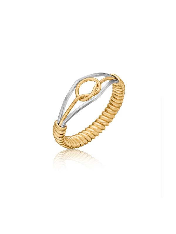 Silver and gold wire stronger together ring by Ronaldo, a timeless piece that can be worn for years to come