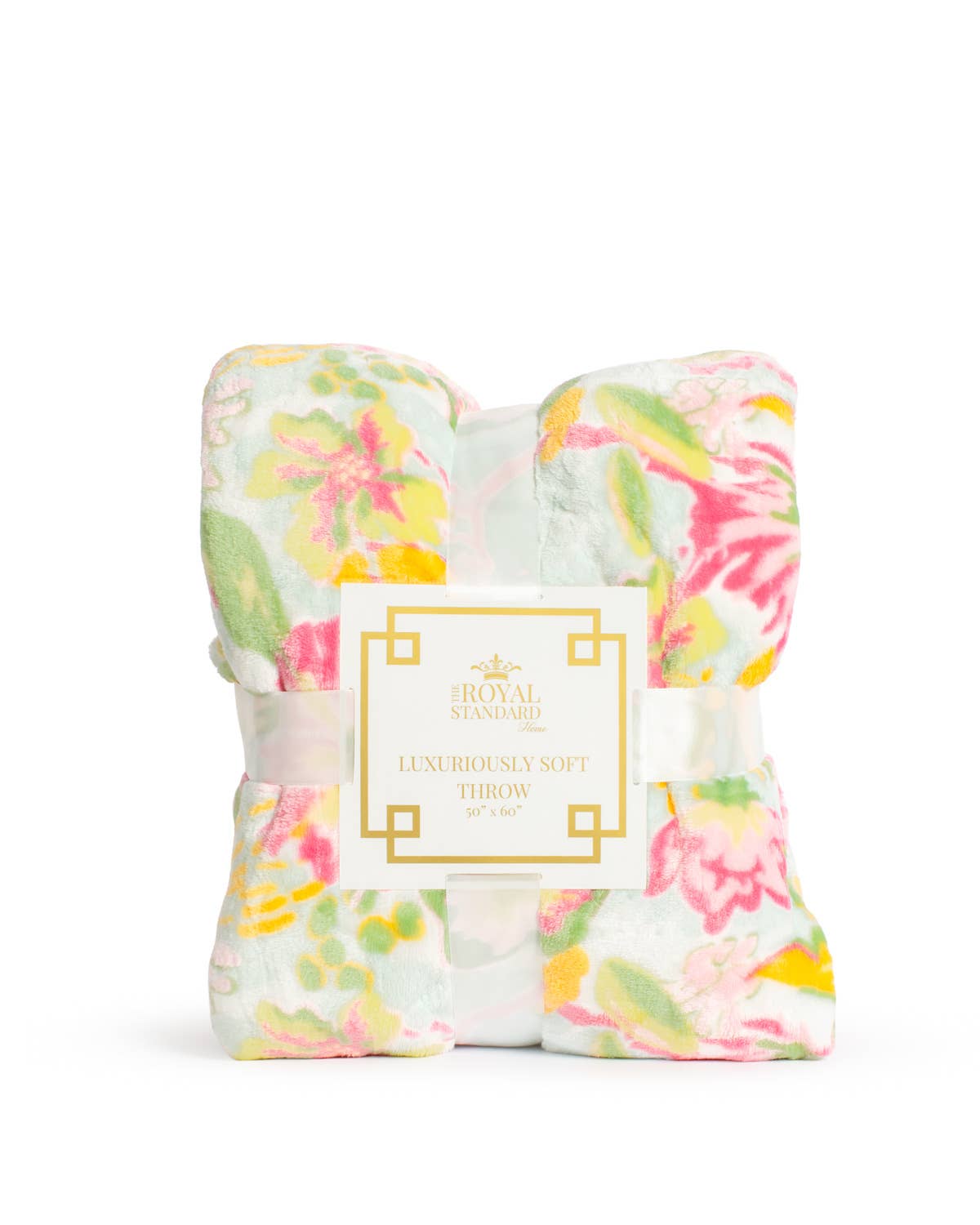 Floral-patterned soft throw blanket