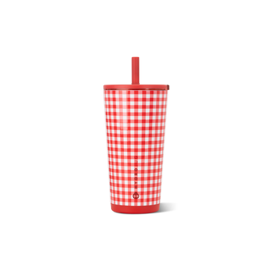 red gingham trumbler 