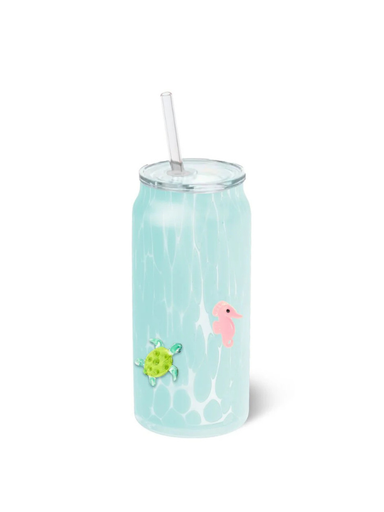 glass swig sea glass with lid