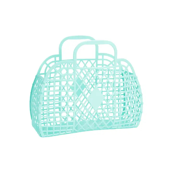 Small Seafoam Retro Sun Jellies Basket