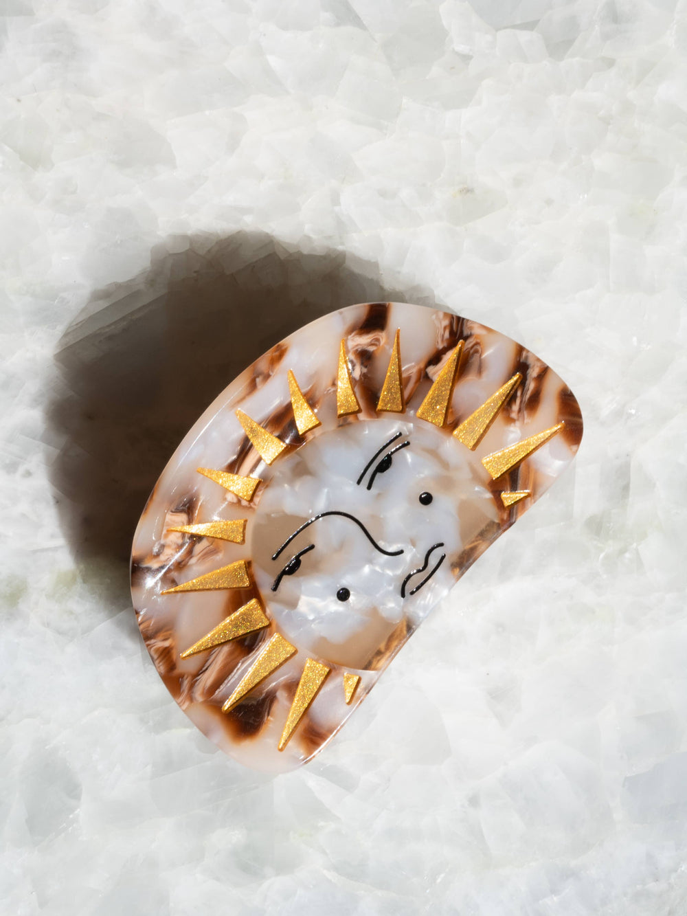 sun hair clip with tortoise base 