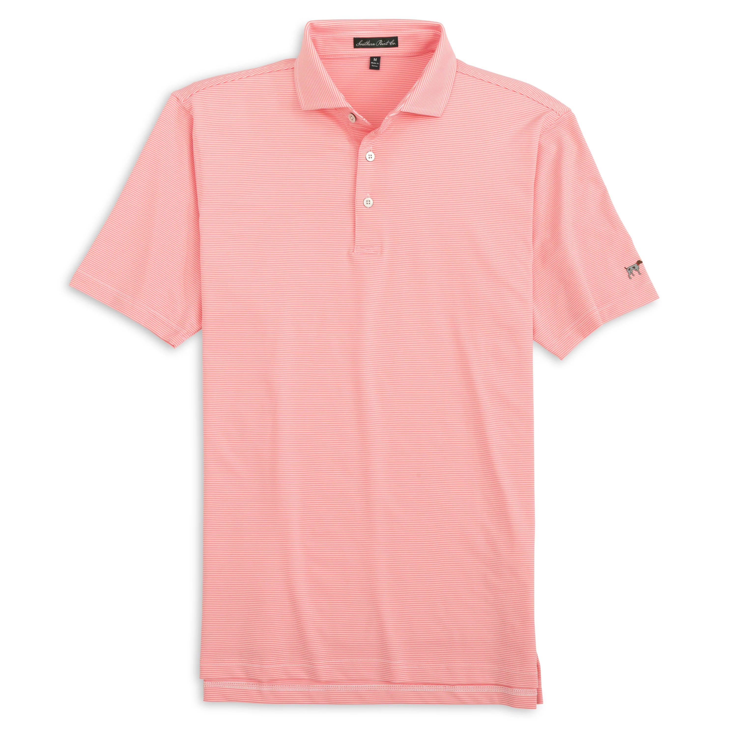The Hinton Stripe Polo in White Flamingo by Southern Point Co.