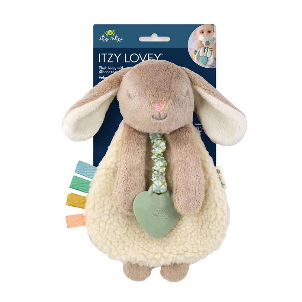 brown bunny baby lovey with teether 