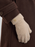 fuzzy Taupe Soft Knitted Gloves In Gift Box By Katie Loxton