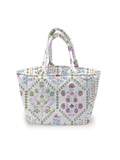 Colorful patterned quilted bag
