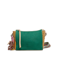 green leather brown purse