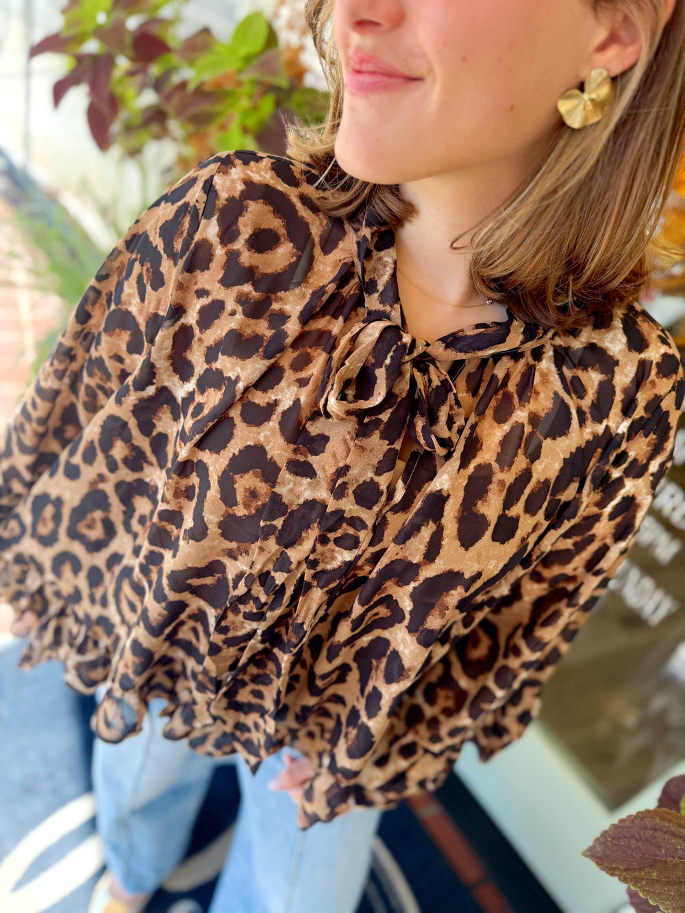 The Whitley Leopard Chiffon Top (1X-3X)