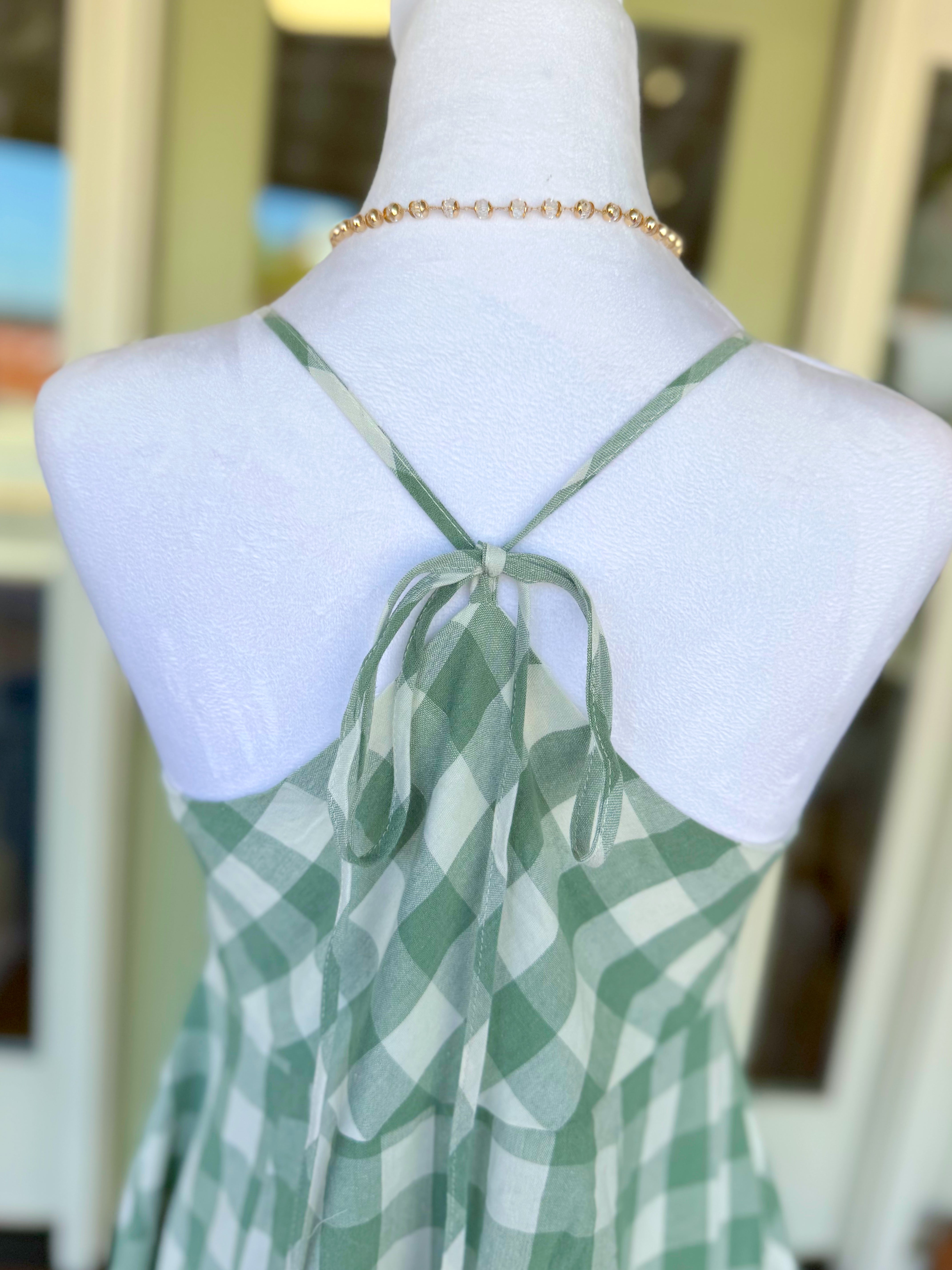 The Grayson Gingham Tie-Front Dress