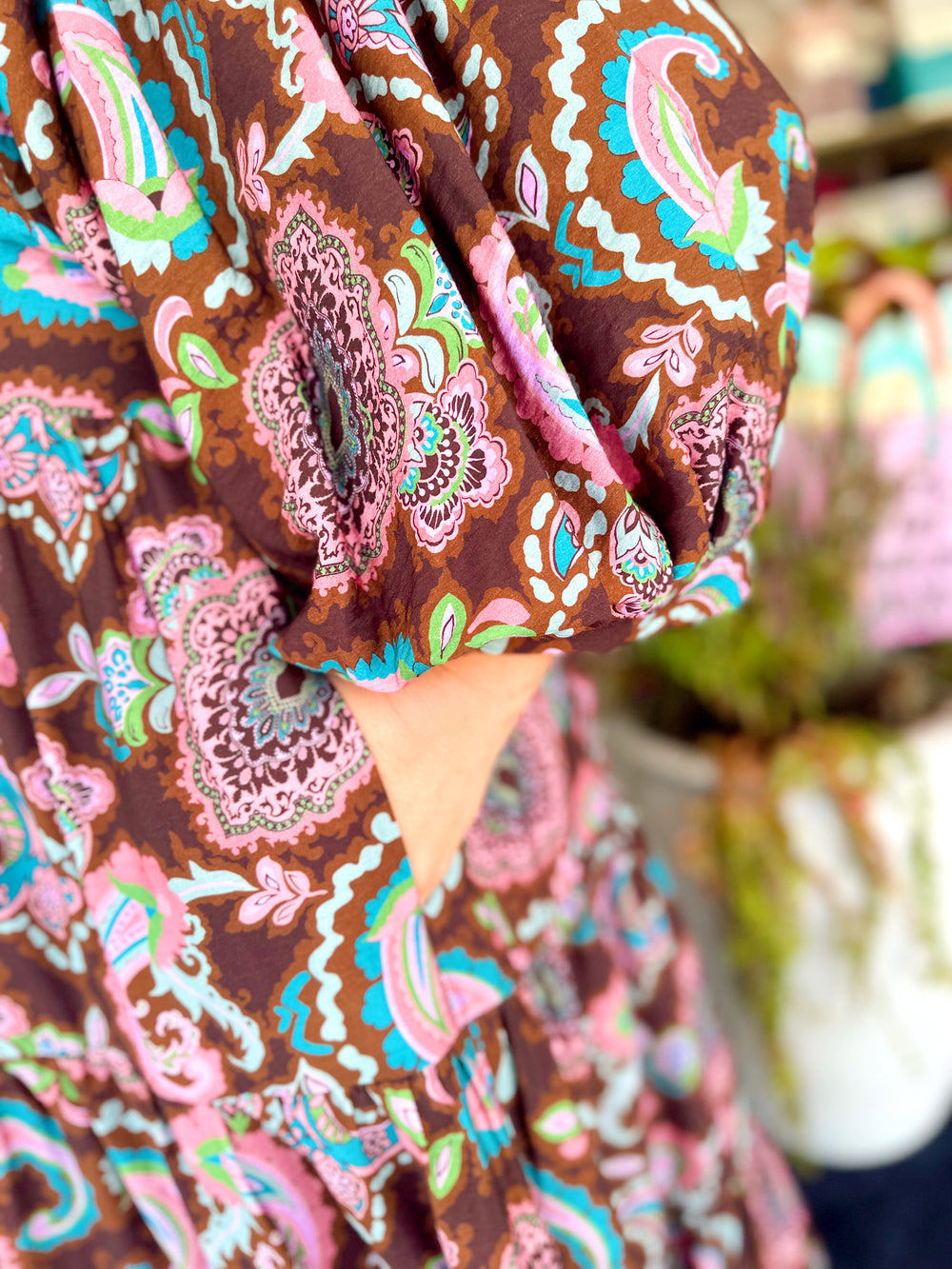 The Tina Paisley Print Maxi Dress (XL-2X)