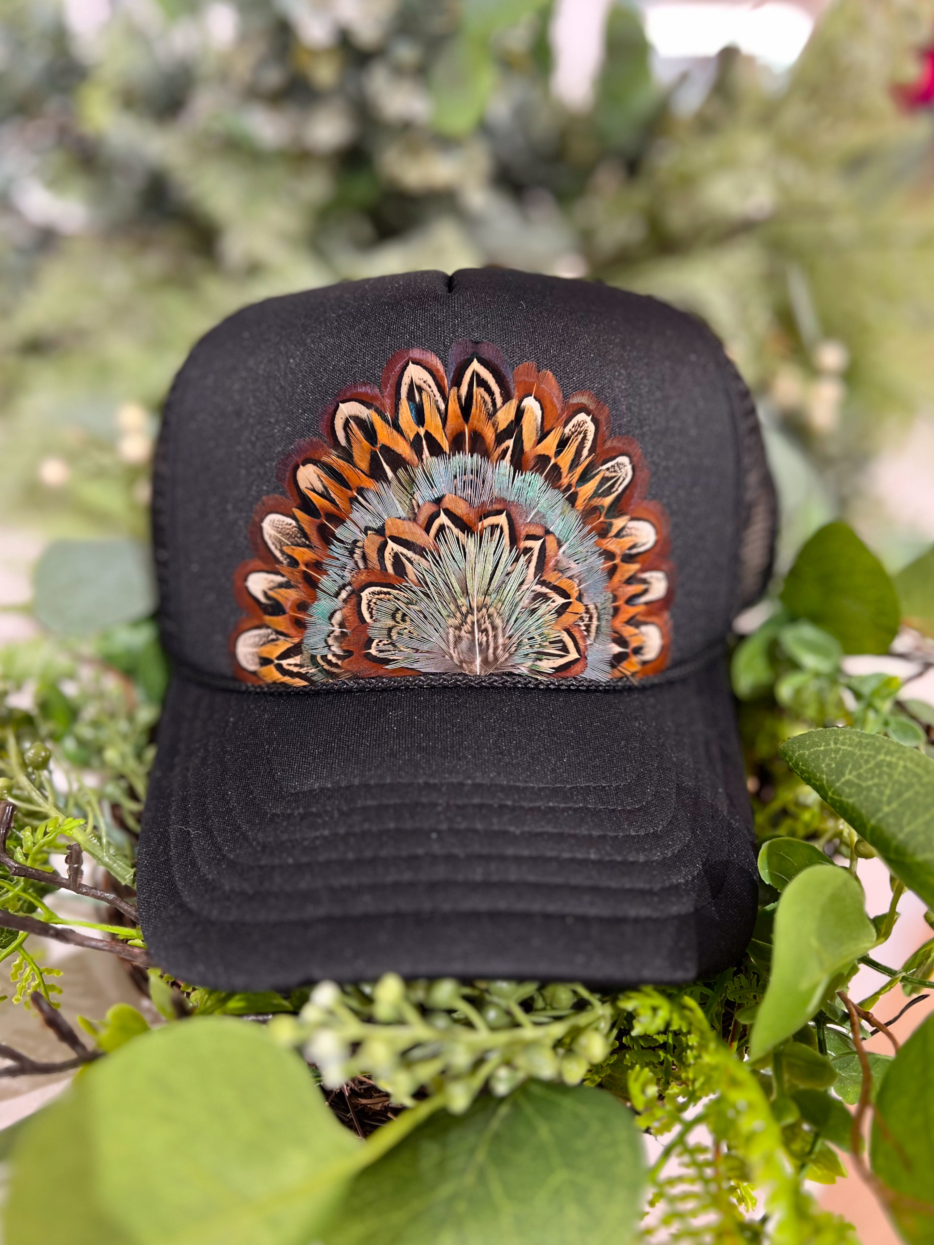 The Delilah Feathered Trucker Hat