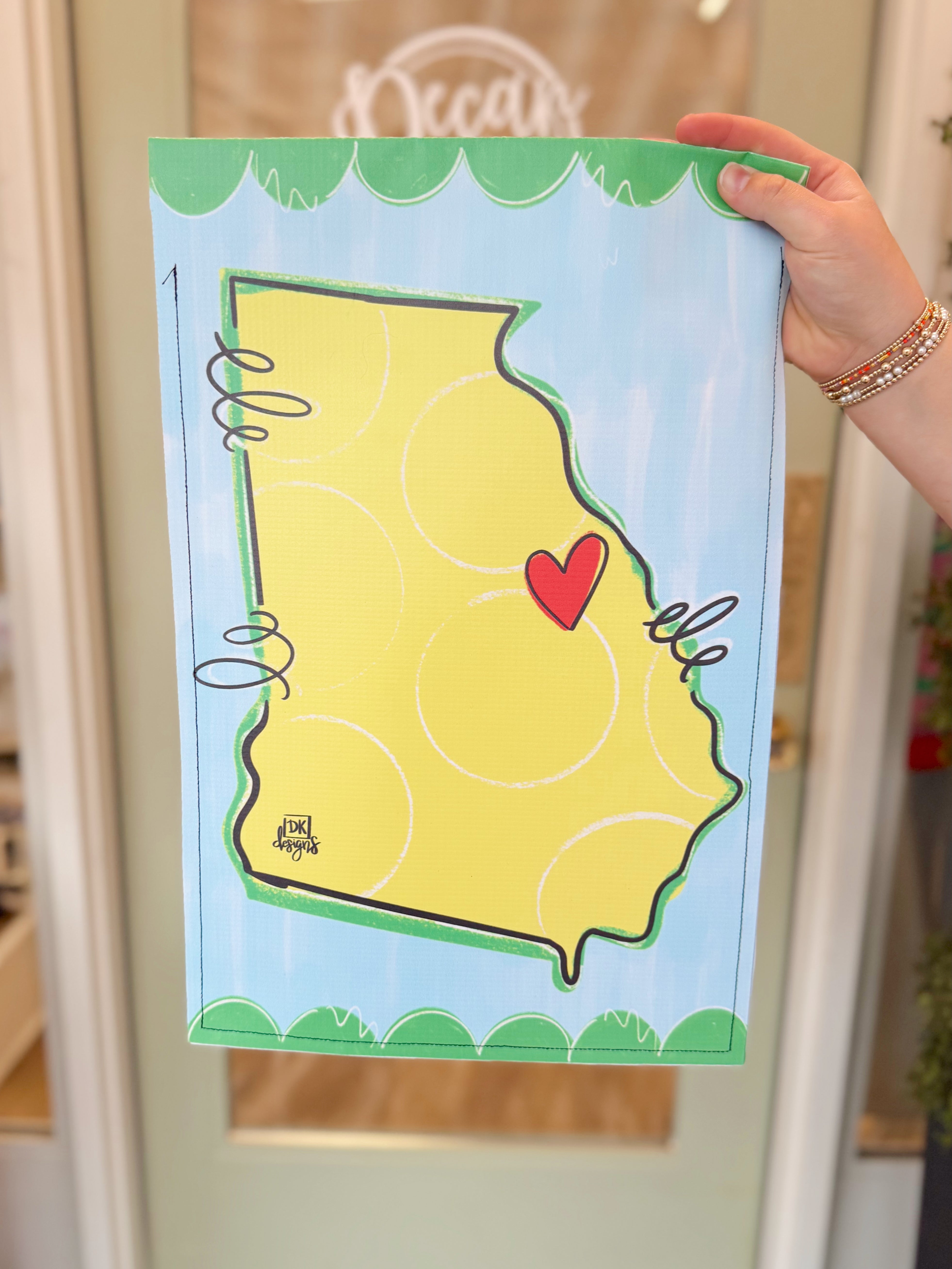 Yellow Georgia Garden Flag