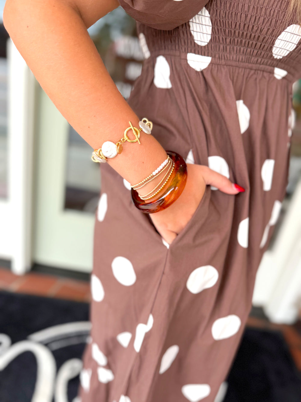 The Bree Brown Polka Dot Maxi Dress (S-L)