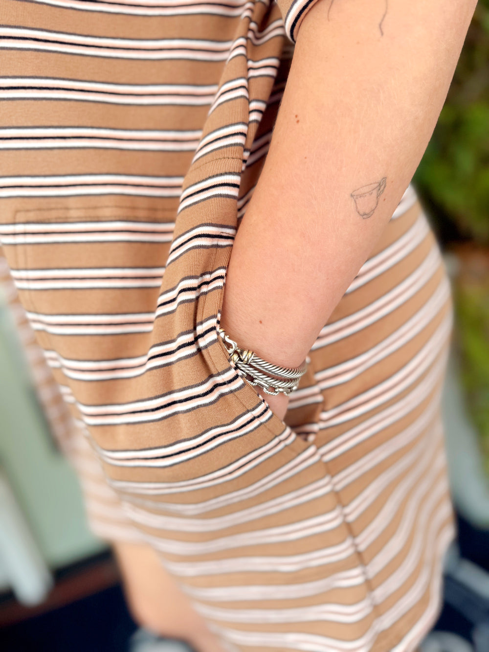 The Piper Striped Knit Dress in Brown (S-L)